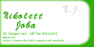 nikolett joba business card